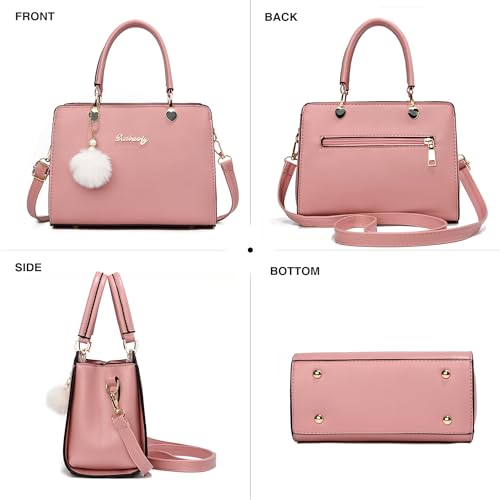 Xiaoyu Fashion Purses and Handbags for Women Ladies Small Crossbody bag Top Handle Satchel Shoulder Bags Totes (Pink) - Image 5