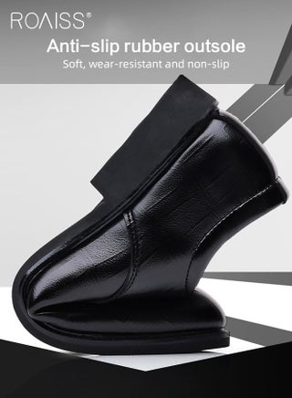 Formal Business Leather Shoes for Men Pointed Leather Shoes with Anti-slip Sole and Lace-up Design Stylish Low Top Shoes Men Business office Dress Shoes Suitable for Formal Occasions Classic Black - view 5