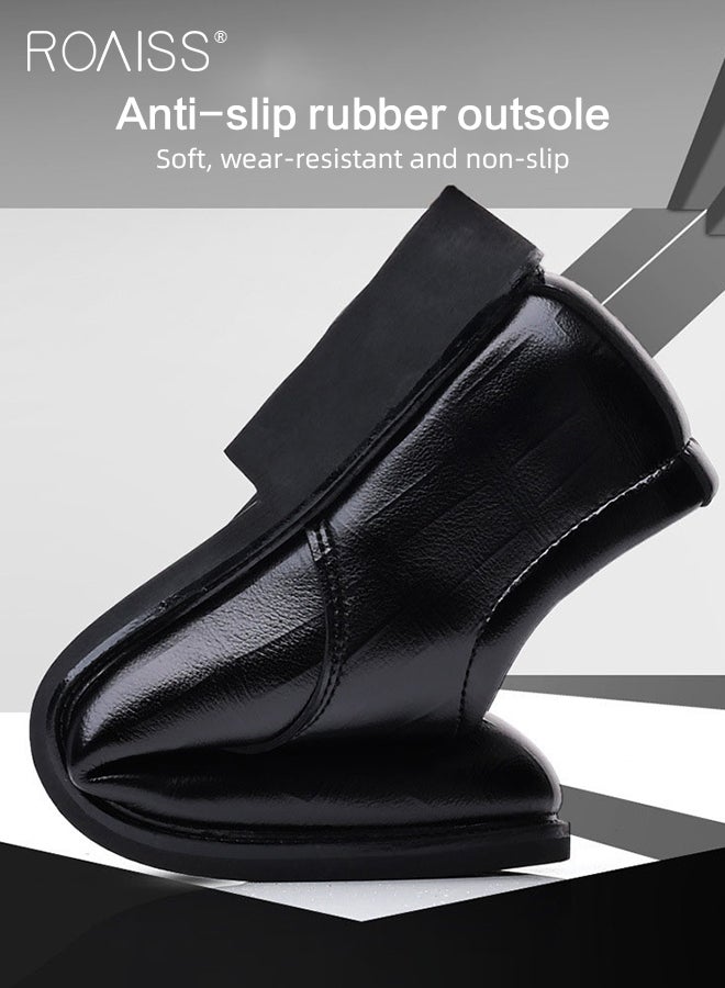 Formal Business Leather Shoes for Men Pointed Leather Shoes with Anti-slip Sole and Lace-up Design Stylish Low Top Shoes Men Business office Dress Shoes Suitable for Formal Occasions Classic Black image 6