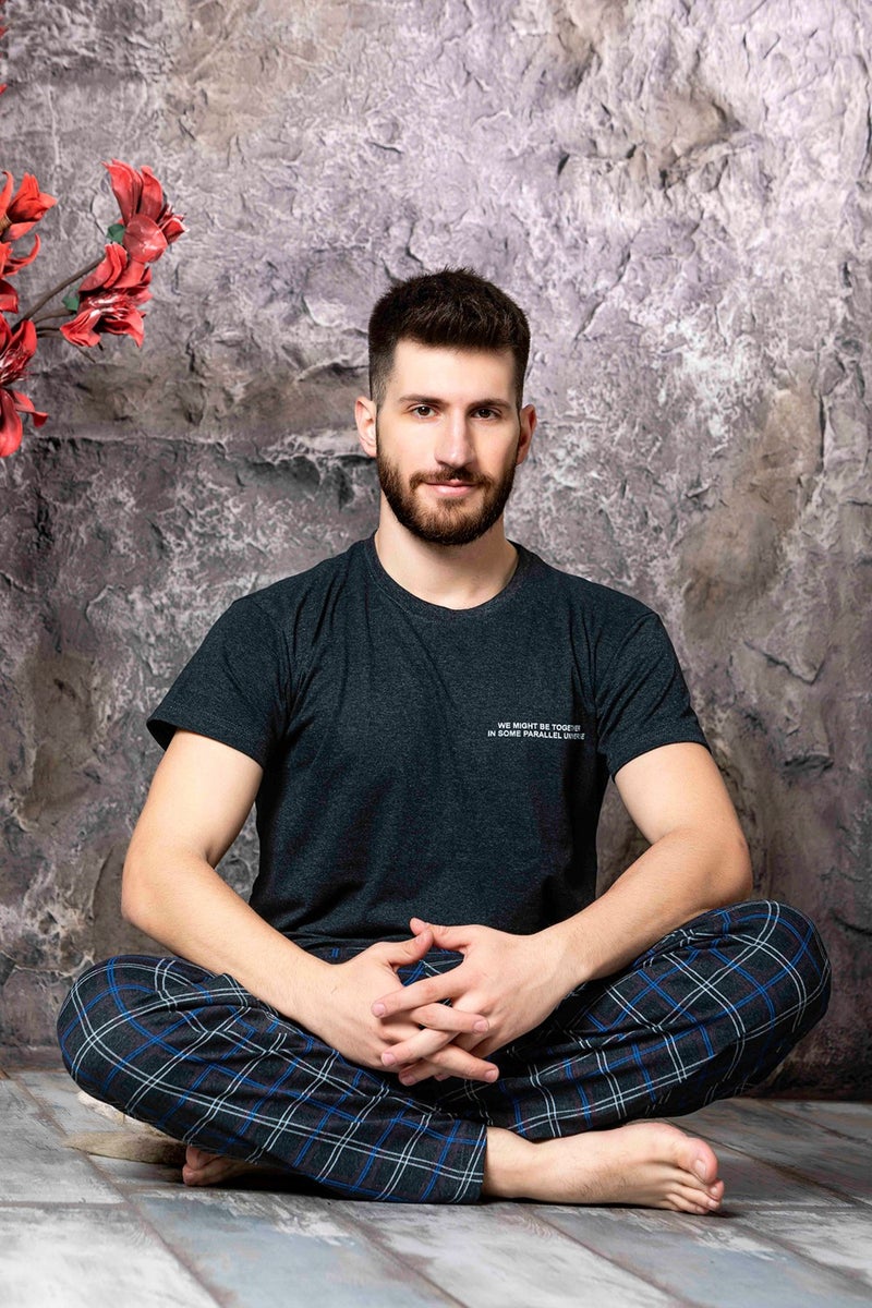 Nisanca Summer Short Sleeve 100% Cotton Men's Pajamas Set  - Image 2