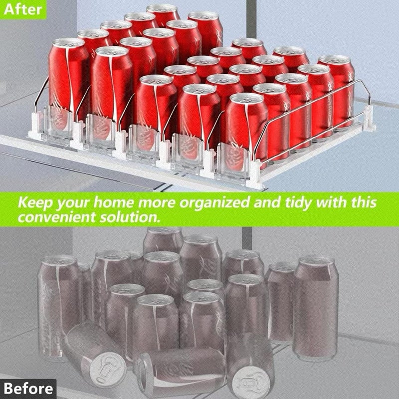 IBORING Drink Organizer for Fridge,Self Pushing Fridge Drink Organizer,Automatic Drink Dispenser for Fridge-Holds up to 30 Cans - Image 5