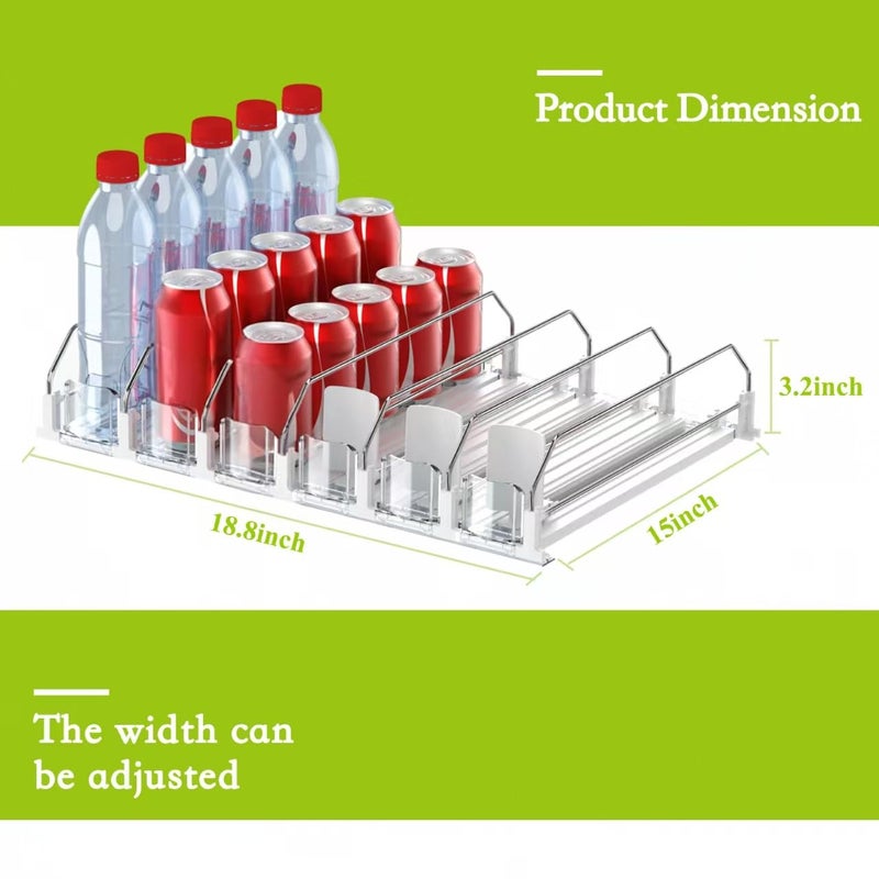 IBORING Drink Organizer for Fridge,Self Pushing Fridge Drink Organizer,Automatic Drink Dispenser for Fridge-Holds up to 30 Cans - Image 4