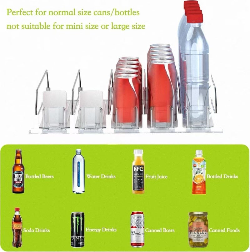 IBORING Drink Organizer for Fridge,Self Pushing Fridge Drink Organizer,Automatic Drink Dispenser for Fridge-Holds up to 30 Cans - Image 3