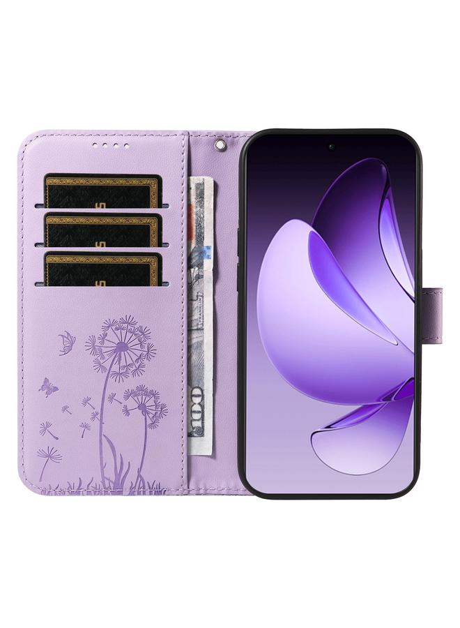 S-TOP Case For OPPO Reno13 Pro Global Dandelion Embossed Pattern Flip Leather Phone Case - Image 4
