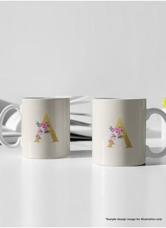 Stylizedd Designer Printed Coffee Mug 11oz Ceramic Personalised Gift Mugs Cup -Custom Monogram Initial Letter Floral Pattern Alphabet - V ( Bright Grey ) - pzsku/Z7507A8FC87A094D44ABEZ/45/_/1676967988/fca7d8f0-01e2-4823-9b1e-5713f62beead