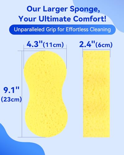 Temede 5-Pack Car Wash Sponges, 9.1" x 4.3" x 2.4" Large Sponges, Extra Thick Foam Kit for All-Purpose Cleaning, Ideal Washing Sponges for Kitchen, Bathroom, Household - Image 2