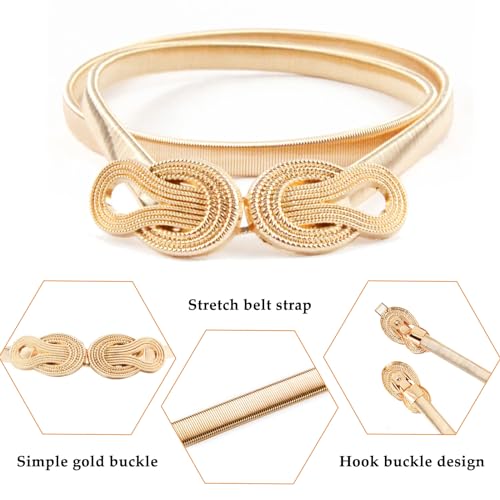 E-Clover Womens Fashion Metal Stretch Waist Skinny Belt Waistband (Style1) - Image 5