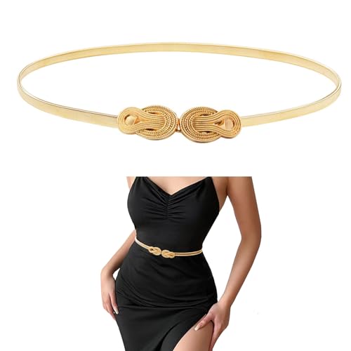E-Clover Womens Fashion Metal Stretch Waist Skinny Belt Waistband (Style1) - Image 1