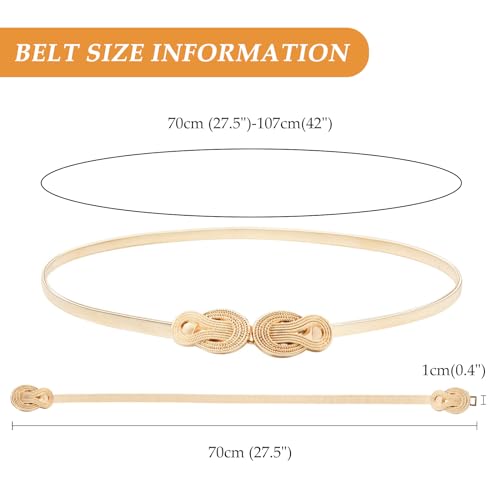E-Clover Womens Fashion Metal Stretch Waist Skinny Belt Waistband (Style1) - Image 4