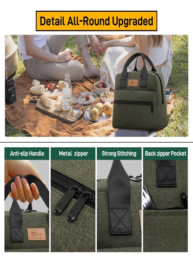 HOMESPON Insulated Lunch Bag Lunchbox for Adults Women Men Lunch Box Cooler Lunch Tote for Work Picnic (Green) - Image 4