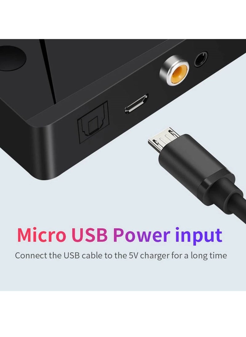 Bluetooth 5.0 Transmitter for TV, aptX Low Latency Audio Adapter with Optical Input, Coaxial AUX Plug and Play, HD Sound Quality, USB Powered