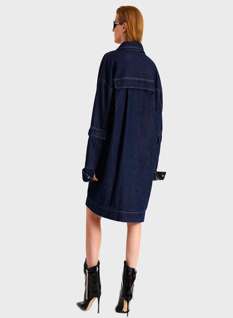 Nocturne Pocket Detail Button Down Coat