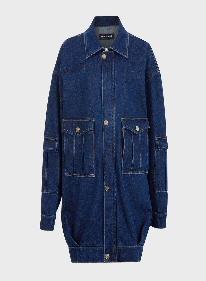 Nocturne Pocket Detail Button Down Coat