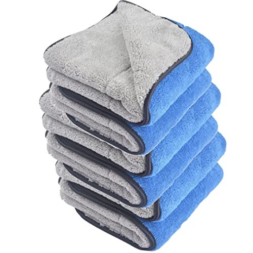 Auto Hub Microfiber Car Cleaning Cloth - OG Soft 800 GSM (30x40 cm) Microfiber Cloth for Car and Bike - Scratchless Drying and Detailing 30x40 cm, Pack of 6, Blue - Image 1