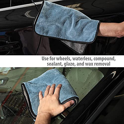Auto Hub Microfiber Car Cleaning Cloth - OG Soft 800 GSM (30x40 cm) Microfiber Cloth for Car and Bike - Scratchless Drying and Detailing 30x40 cm, Pack of 6, Blue - Image 3