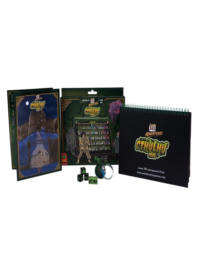 Pandasaurus Games 365 Adventures: Cthulu 1926 (2026) Calendar - Year-Long Solo Cosmic Horror Adventure Game with Daily Challenges & Investigations in Arkham for Kids & Adults, Ages 14+, 1+ Players, 15 Minute Playtime - Image 2