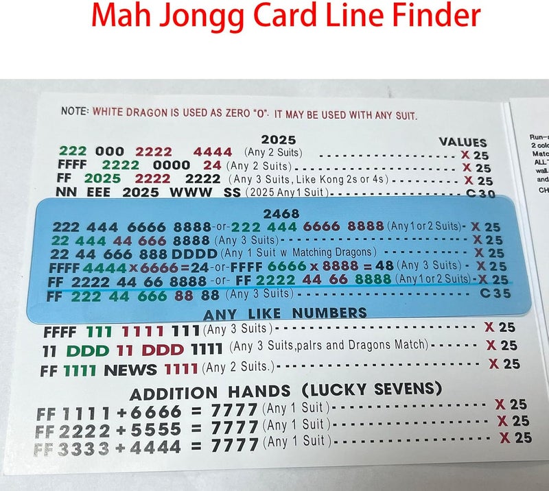 4 PCS Mahjong Card Line Guide, Mahjong Line Reader, Mah Jongg Card Line Finder, Mahjong Accessories, Mahjong Gifts, Mahjong Rules Helper (Blue) - Image 2