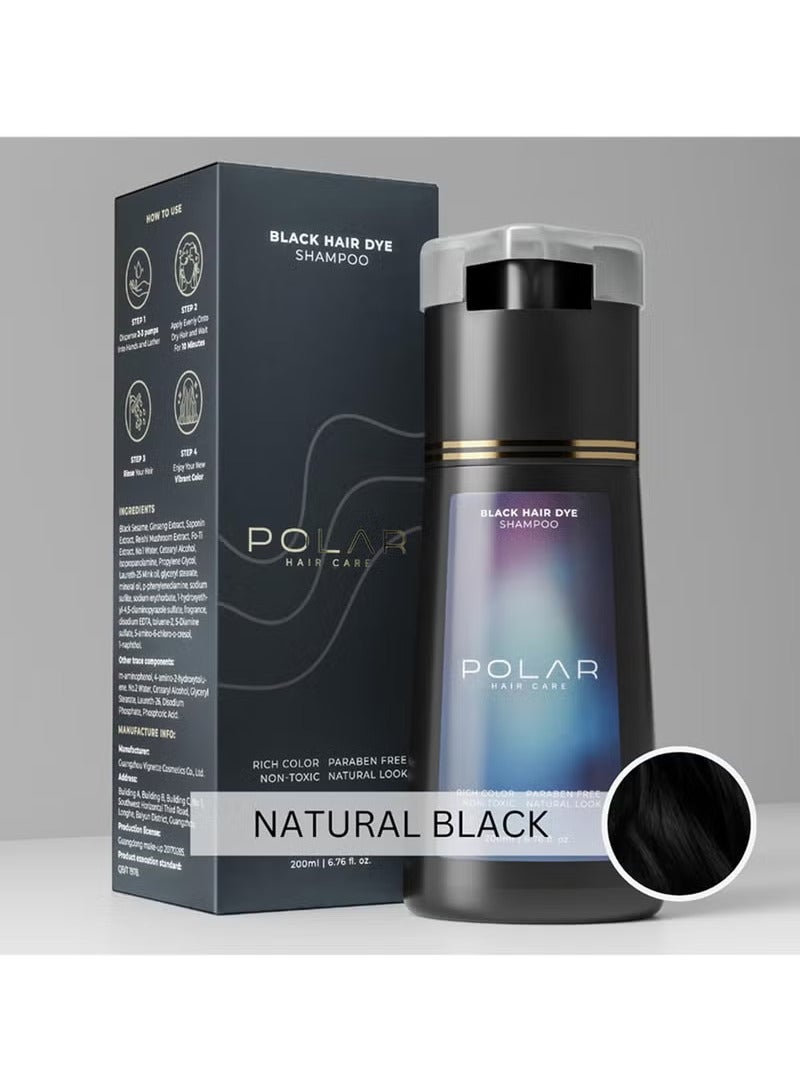 POLAR Hair Care Shampoo, Polar Hair Care Instant Dye Shampoo, Polar Hair Care Dye Shampoo (Black) - Image 2
