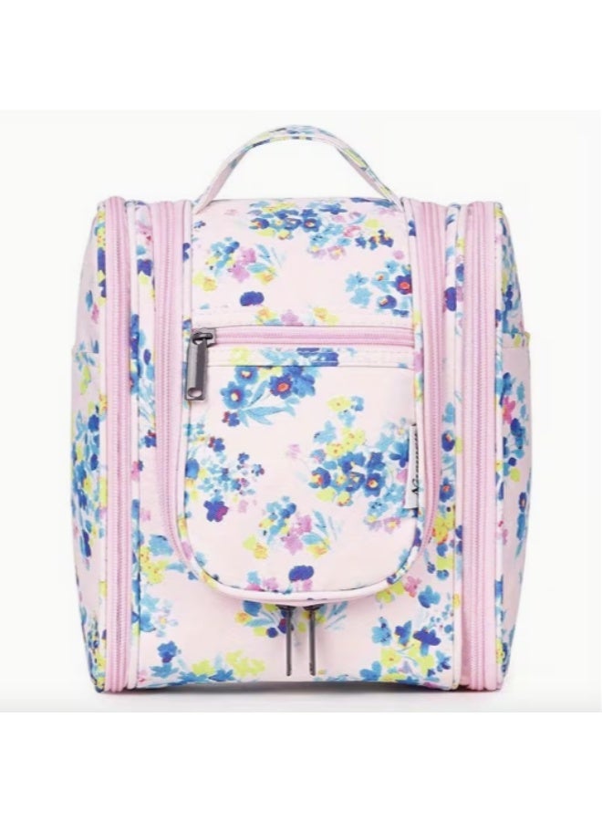 Travel Toiletry Bag with Adjustable Strap & Zipper Closure - Heavy-Duty Fabric Cosmetic Organizer with Multiple Compartments, Spacious Storage for Toiletries, Makeup, Stationery