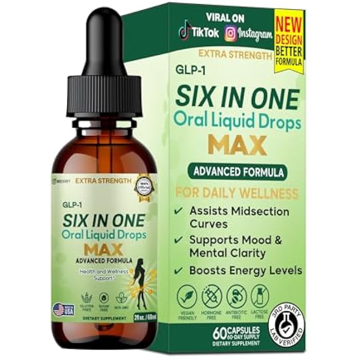 GREENVIFY GLP-1 Six in One Oral Liquid Drops Max, Extra Strength, Advanced Formula, 60 Servings, 2 fl oz (1) - Image 1