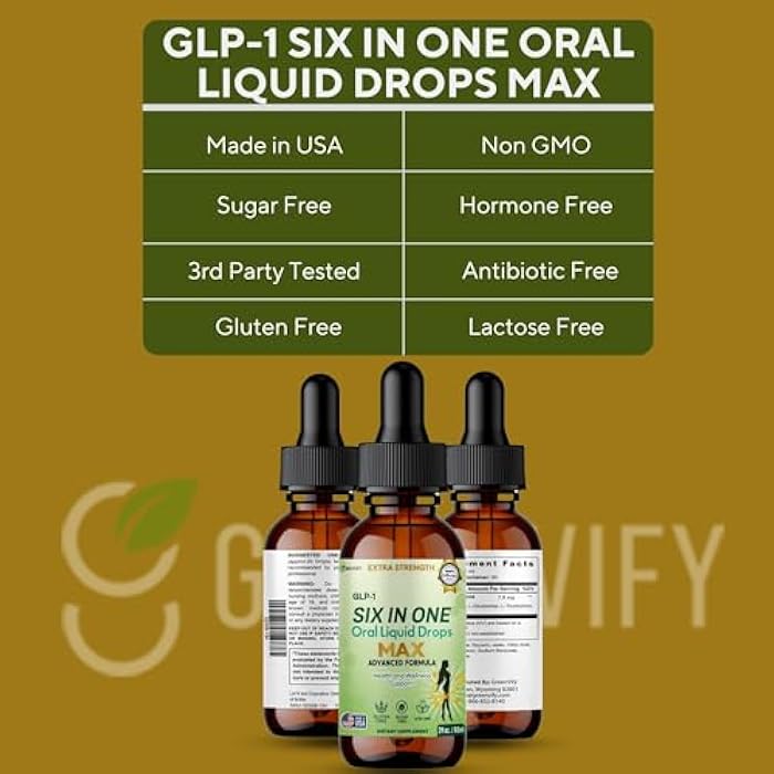 GREENVIFY GLP-1 Six in One Oral Liquid Drops Max, Extra Strength, Advanced Formula, 60 Servings, 2 fl oz (1) - Image 3