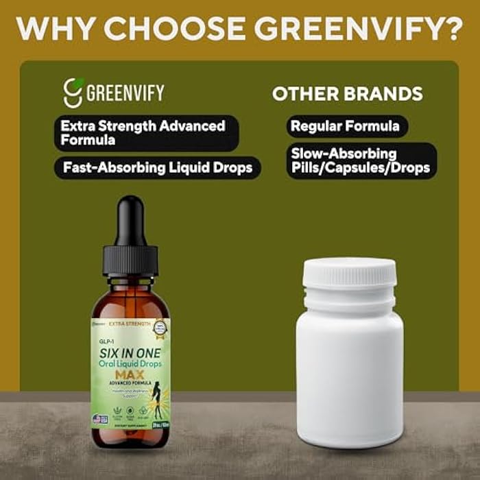 GREENVIFY GLP-1 Six in One Oral Liquid Drops Max, Extra Strength, Advanced Formula, 60 Servings, 2 fl oz (1) - Image 5