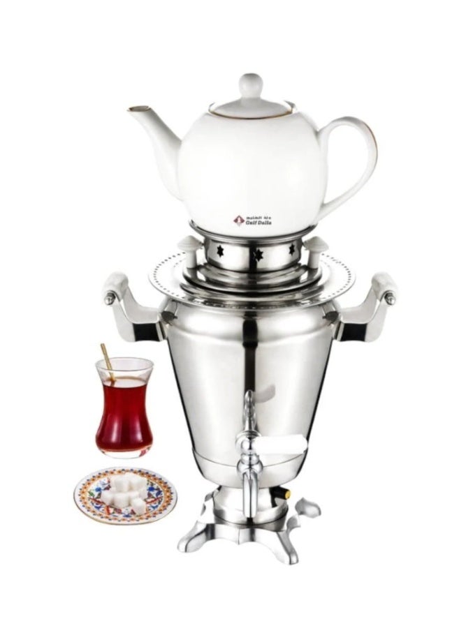 غالف دالا الخليج شاي كهربائي سماور فضي - Image 1