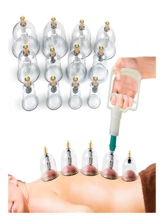 CYOFQD 12PCS HIJIMA Cups, Traditional Chinese Therapy Cupping Set Household Pull Out Vacuum Cupping Kit, Chinese Massage Medical Cupping Set Suction Acupuncture with Extension Tube - Image 5