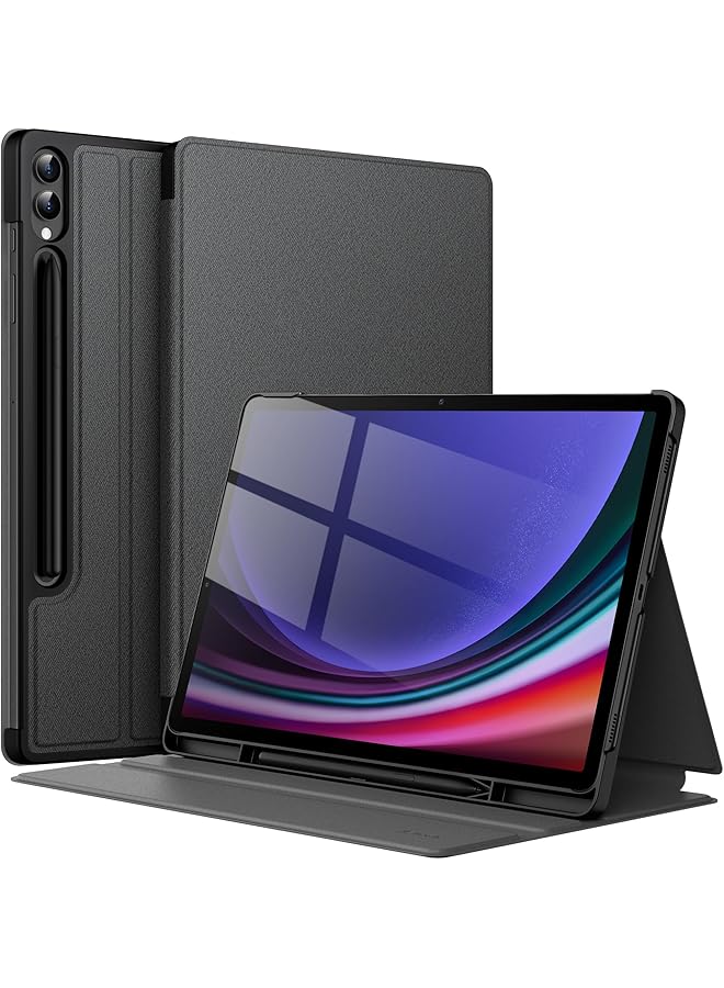 Jetech Case For Samsung Galaxy Tab S10 Plus Tab S9 Plus 12.4-Inch With S Pen Holder Slim Folio Stand Protective Tablet Cover Multi-Angle Viewing Graphite Black - Image 1