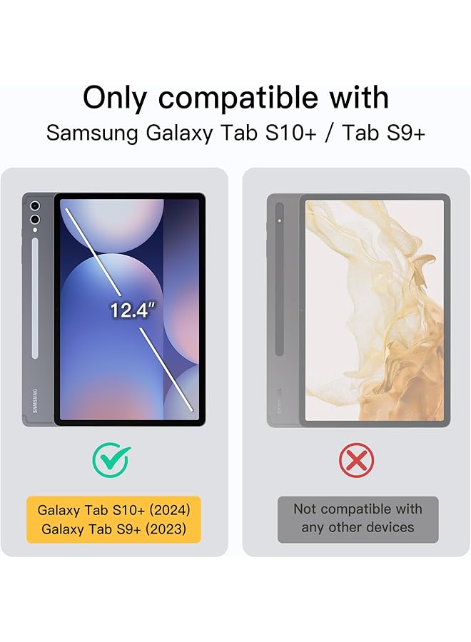 Jetech Case For Samsung Galaxy Tab S10 Plus Tab S9 Plus 12.4-Inch With S Pen Holder Slim Folio Stand Protective Tablet Cover Multi-Angle Viewing Graphite Black - Image 2