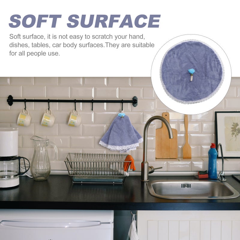 2pcs Hand Towels Water Absorbent Coral Fleece Small Towels for Kitchen - Image 5