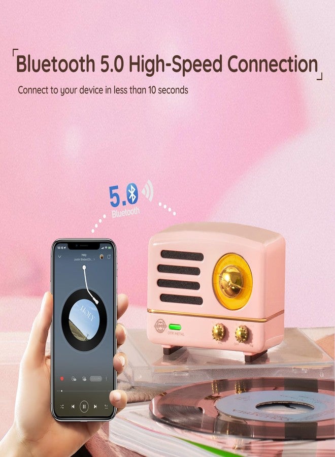 Muzen Portable Bluetooth Speaker, OTR Metal Retro Small Wireless Speaker, FM Radio with Antenna AUX, 10h+ Long Playtime, High Fidelity Stereo Audio with Suitcase, Room Office Decor, Festival Gift - Image 4