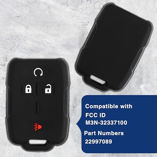 KeylessOption Key Fob Cover Replacement for 2014 2015 2016 2017 2018 Chevrolet Chevy Silverado Colorado GMC Sierra Canyon Remote Silicone, 4-Button M3N-32337100 - Image 5