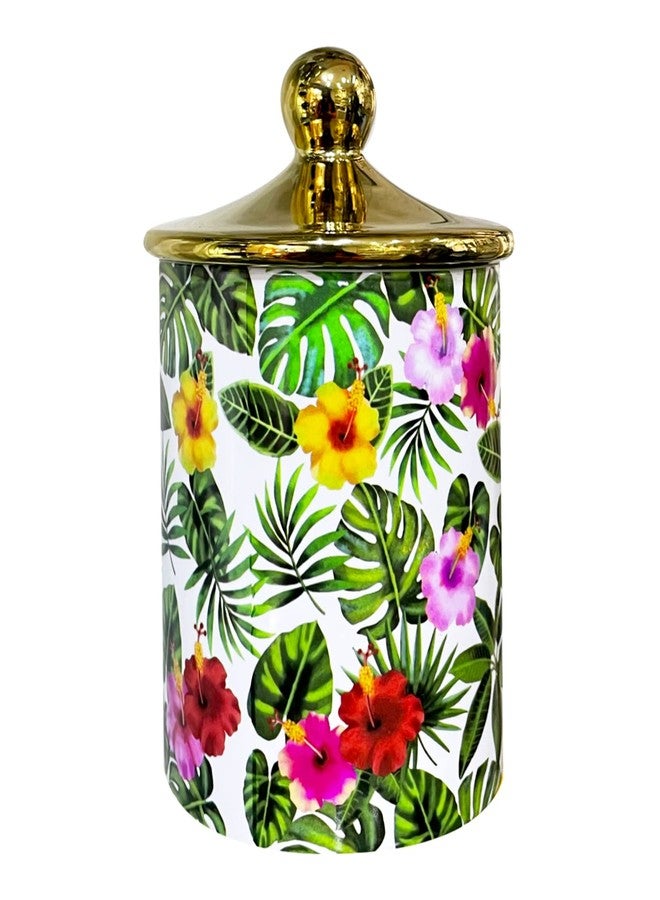 Lemon Tree Ceramic Barni 1000 ml Storage Container Jar Design Flower Print Ceramic Airtight Lid with Holder | Ceramic Jars for Kitchen Storage Snacks Jar Dry Fruits, Cookies, Tea & Sugar Store Barni - Image 5