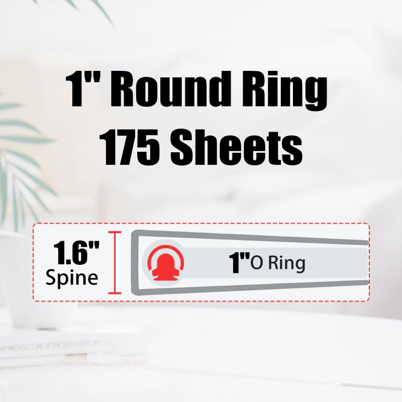 EYROZILL Small A5 Binder 3 Ring 1 Inch for 5.5" x 8.5" Paper, Mini Binders with 5-Tab Dividers for School Office Supplies and Home, Mountan Path - Image 2