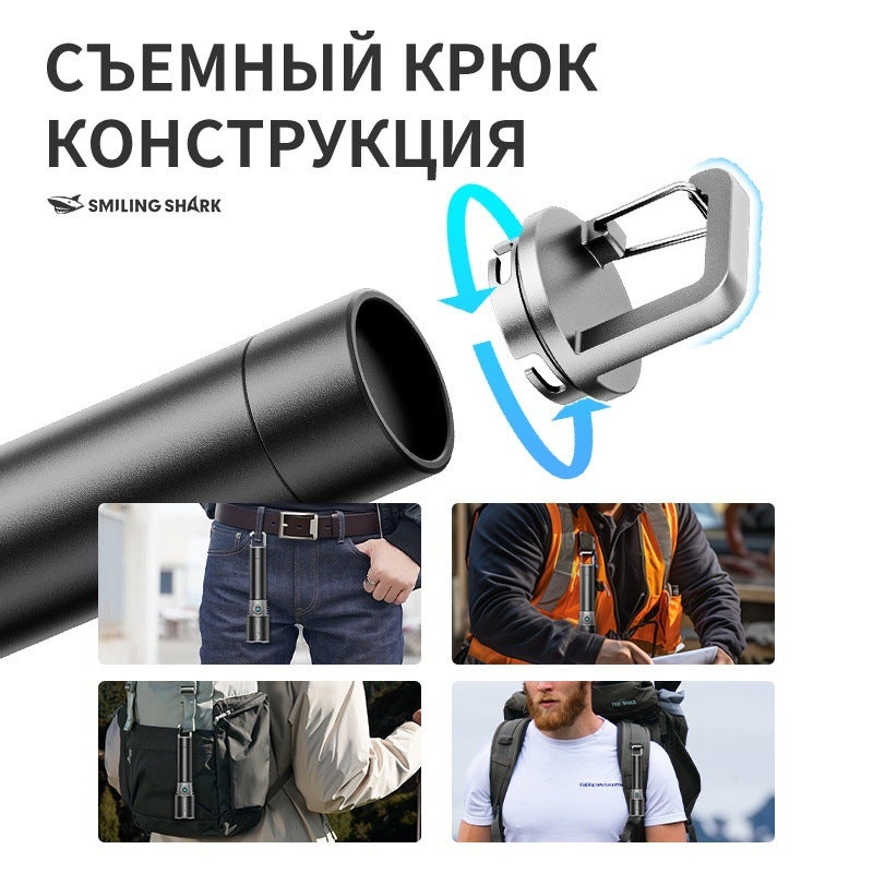 القرش المبتسم مصباح تخييم LED خارجي مع شحن بالضغط - قابل لإعادة الشحن، محمول - Image 3