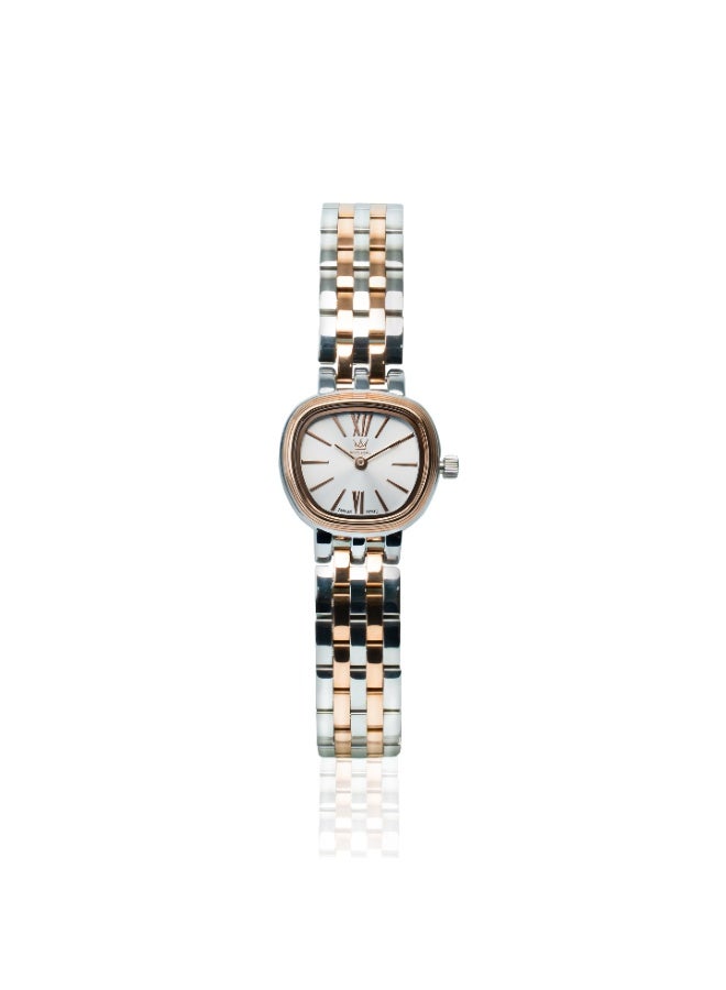 IMPERIAL Women's TT Rose Gold Silver Stainless Steel Watch, Silver Dial, Y121 Movement, Butterfly Clasp, 3ATM Watch for Women | IMP.GZ8691L8887 - Image 1