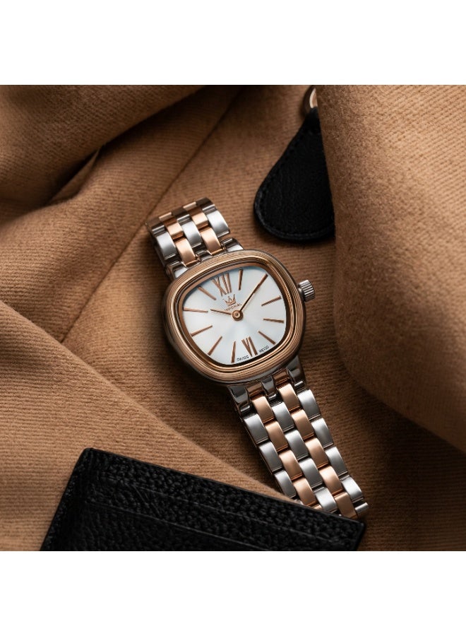 IMPERIAL Women's TT Rose Gold Silver Stainless Steel Watch, Silver Dial, Y121 Movement, Butterfly Clasp, 3ATM Watch for Women | IMP.GZ8691L8887 - Image 4