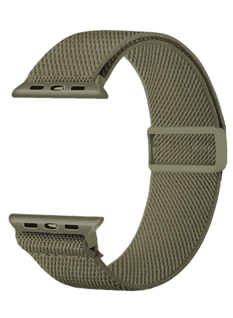 CATANES Magnetic Clasp Band for Apple Watch 49mm 45mm 44mm 42mm (Series 1-3), Nylon Elastic Stretchy Strap Compatible with iWatch Series Ultra 10-1 - Sage Green - Image 1