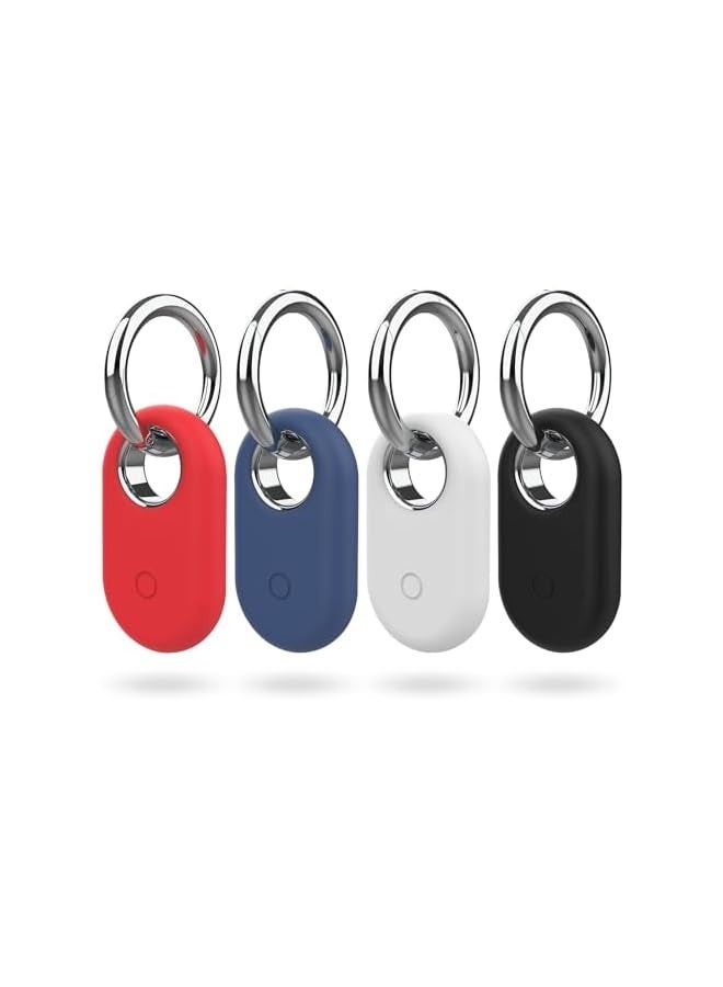 NIBEMINENT 4 Pack Smarttag2 Holder Compatible with Samsung Galaxy SmartTag2, Soft Silicone Case All-Round Protection Against Scratch and Drop, with Keychain Suitable for Keys, Bags, Luggage, and Valuables  - Image 1
