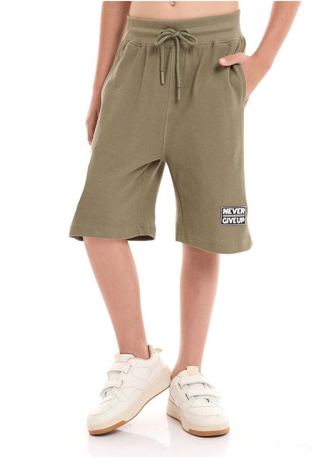 victor and jane - Textured Knit Patch Detail Longline T-Shirt & Shorts Set by Styli - Image 1