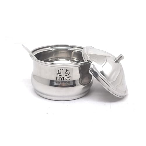 Nyra's Stainless Steel Ghee Pot: Large and Luxurious, Weight-125GM, Capacity-350ML - Image 2