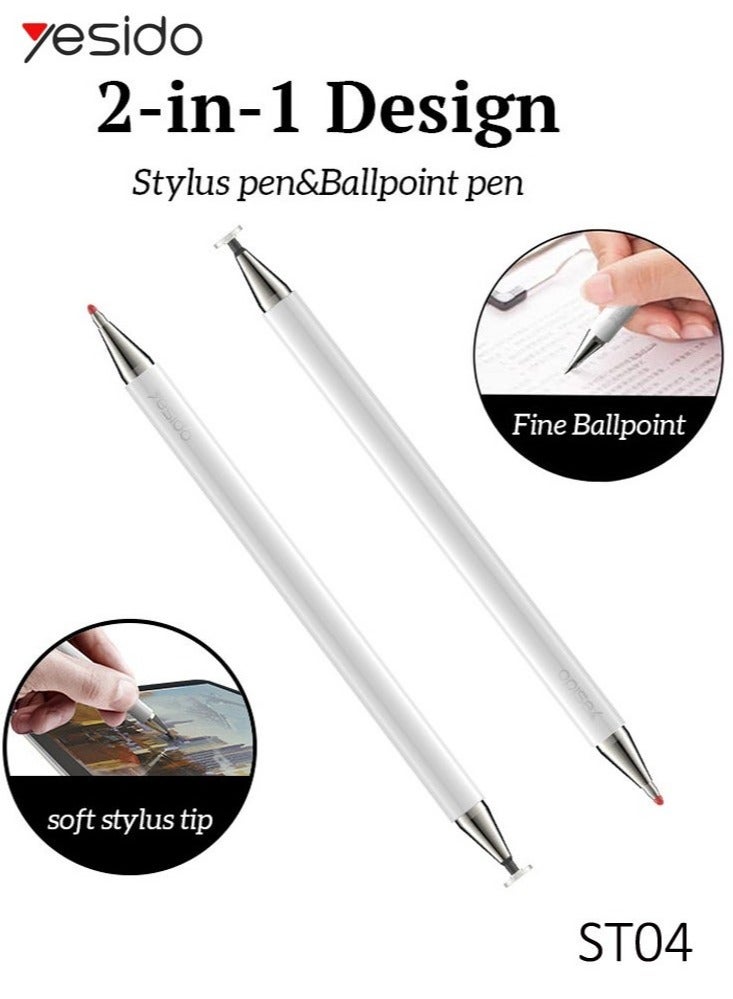 Yesido ST04 2-in-1 Capacitive Stylus Pen with Ballpoint for Smartphones and Tablets – High Precision Touchscreen Pen with Dual Functionality for Writing and Drawing, Comfortable Grip, Ideal for iPhone, iPad, and Android Devices  - Image 5