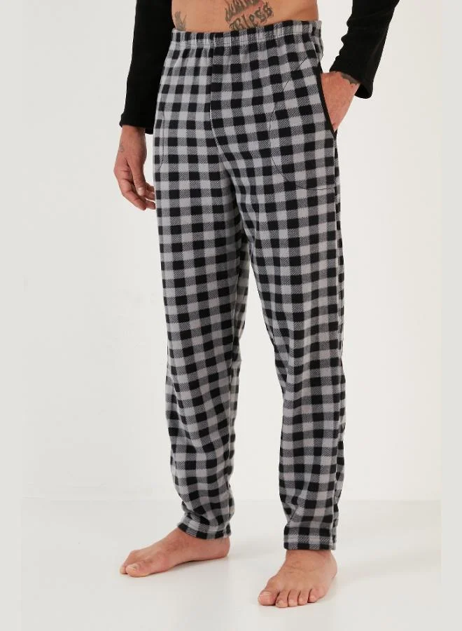 Buratti  Buratti Plaid Regular Fit Buttoned Crew Neck Winter Polar Fleece Pajama Set Men's PAJAMAS SET 60961002 for Men | Best Price UAE