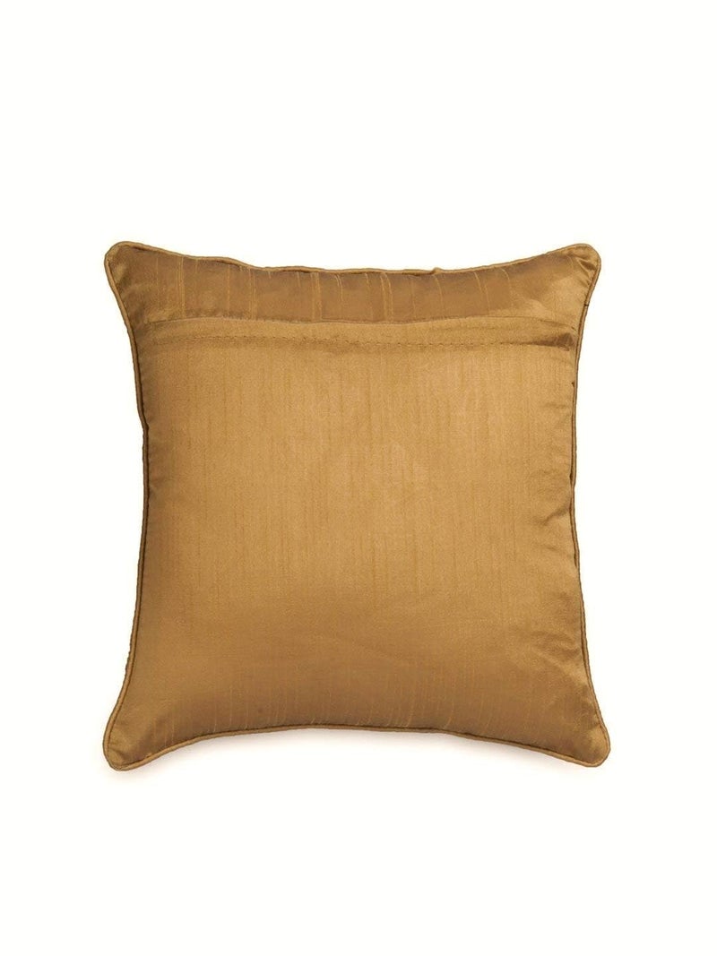 Urvaan Texture Solid Plain Jute Cushion Cover Set of 2, 16x16 Inch, Beige Brown - Image 4