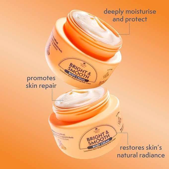 Nature Spell Bright & Smooth Body Cream, Brightening and Hydrating for All Skin Types, with Vitamin C, Fruit AHA, Allantoin, Vegan, 250ml - Image 2