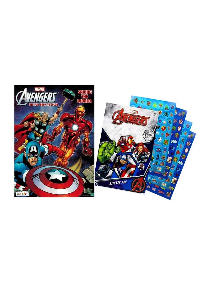 Bendon 2325687 Avengers 80 Page Coloring Book Marvel Avengers Hero Sticker Book Over 200+ Perfect For Gifts Party Favor Goodies Reward Scrapbooking Children Craft School For Kids Girls Boys - Image 1