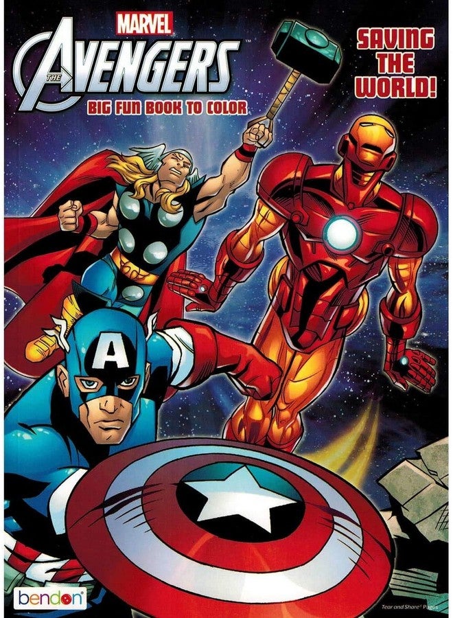 Bendon 2325687 Avengers 80 Page Coloring Book Marvel Avengers Hero Sticker Book Over 200+ Perfect For Gifts Party Favor Goodies Reward Scrapbooking Children Craft School For Kids Girls Boys - Image 3