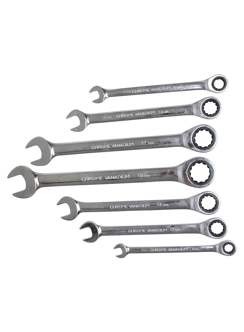 Tools 7-Piece Ratchet Wrench and Spanner Set Premium Chrome Vanadium Combination Wrench Kit for Professional and Home Use  - Image 4