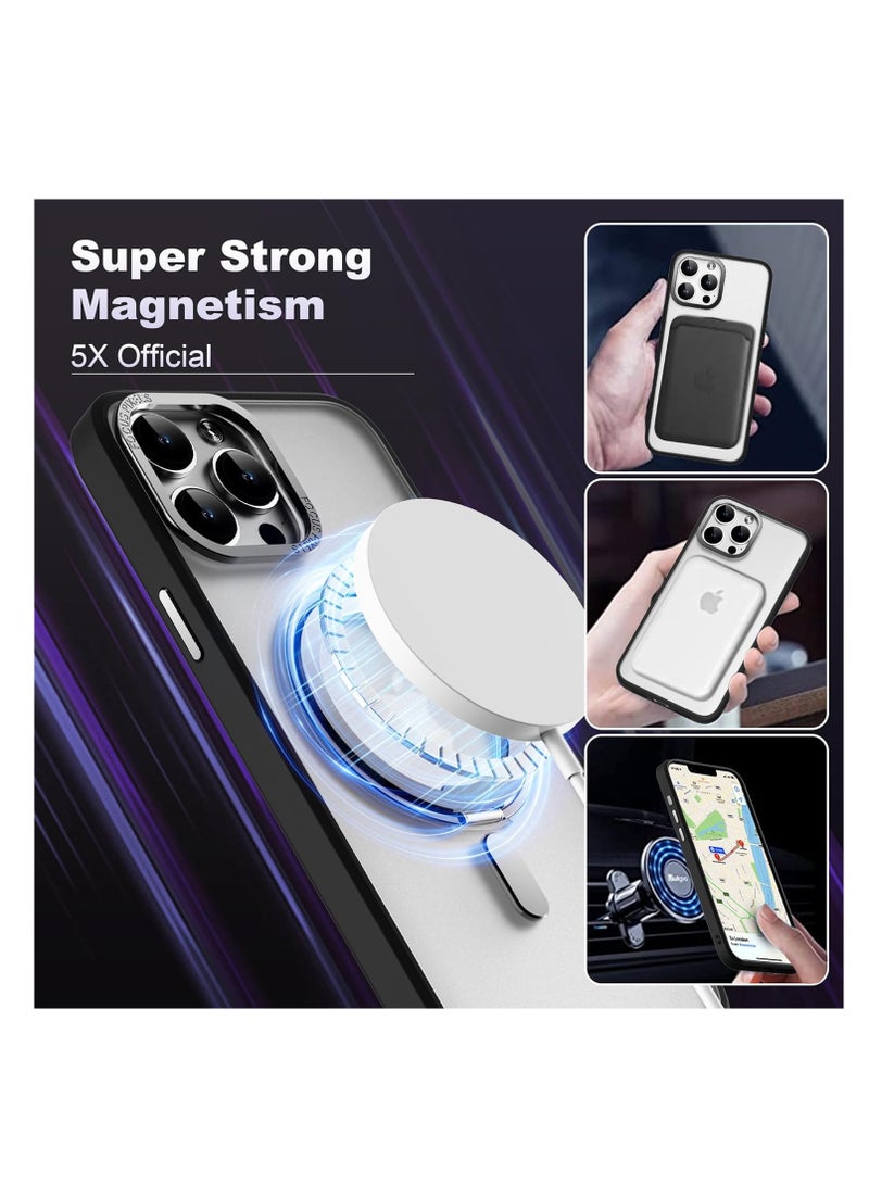 Aookay for iPhone 16 Pro Max Case with 360° Rotatable Magnetic Ring Stand, Compatible with Magsafe, Drop Protection, Shockproof iPhone 16 Pro Max Phone Case for Women Men (Black) - Image 4